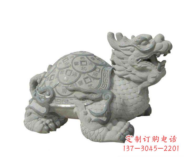 山西招财神兽大理石龙龟石雕