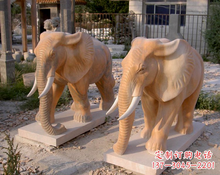 山西招财石雕大象