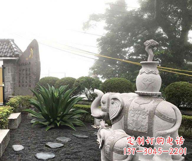 山西招财驮宝大象石雕