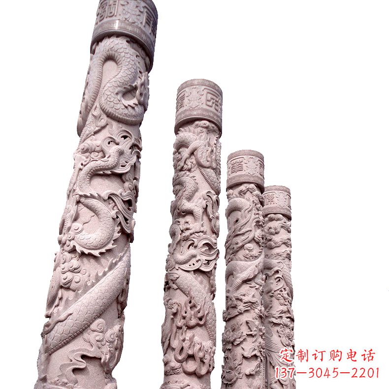 山西中国传统龙柱石雕