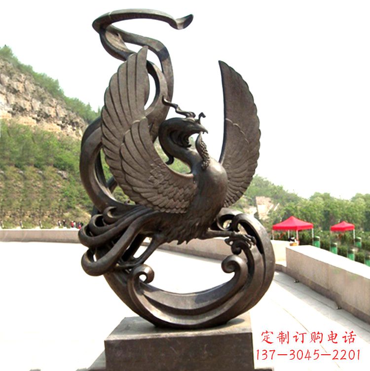 山西中国古代神话中的创世神朱雀景观铜雕