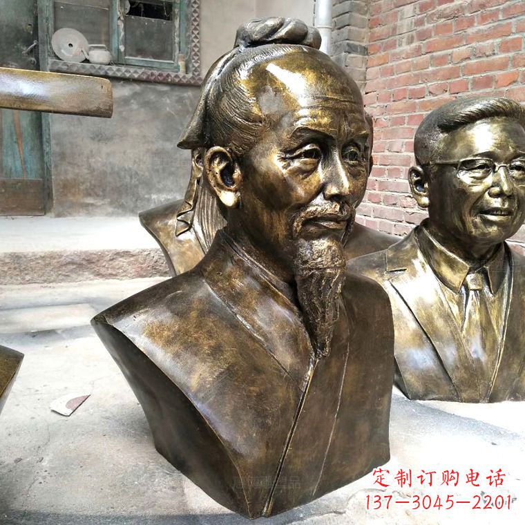 山西中国古代著名数学家祖冲之铸铜胸像雕塑
