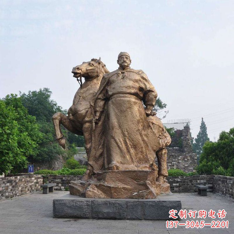 山西中国历史名人明太祖朱元璋铜雕像