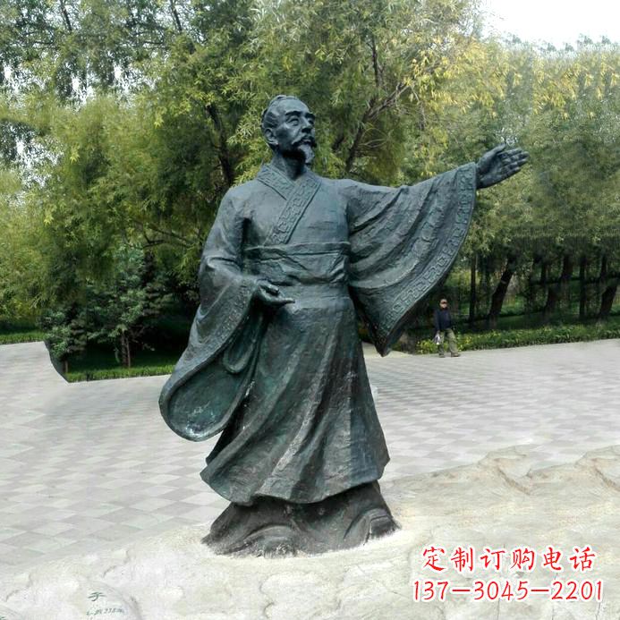 山西中国历史名人战国时期儒家学派的代表人物荀子铜雕像