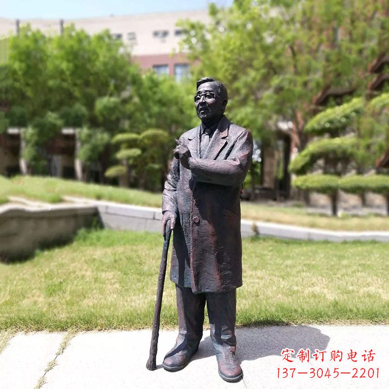 山西中国名人著名数学家华罗庚铜雕像