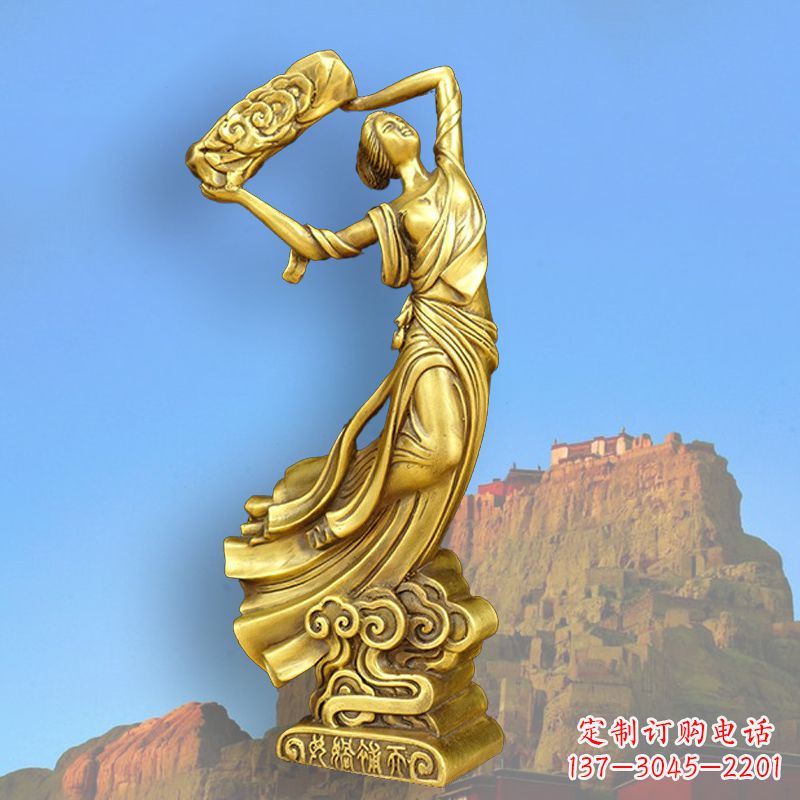 山西中国上古传说“女娲补天”铸铜雕塑