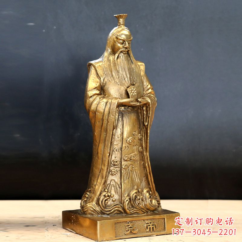 山西中国上古时期部落联盟首领尧帝铸铜雕像