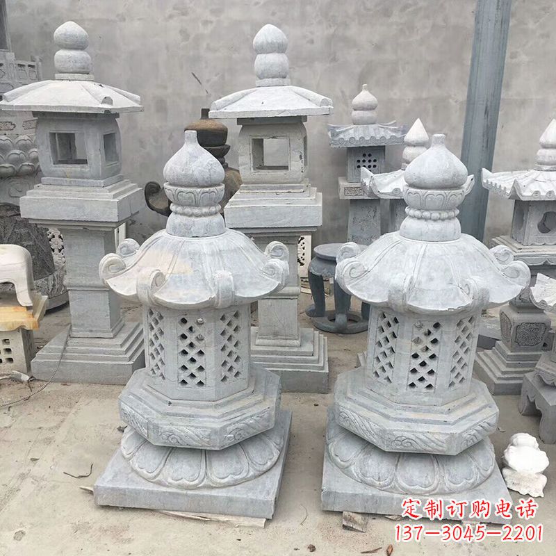 山西中式低墩石雕灯笼