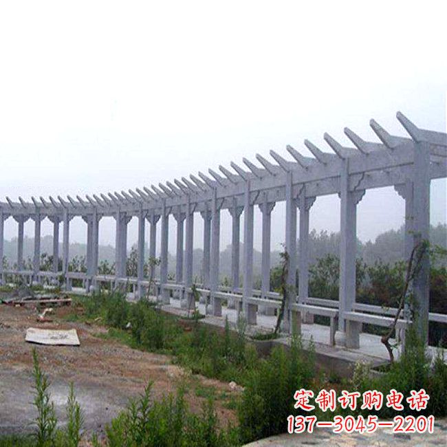山西中式花架石雕长廊