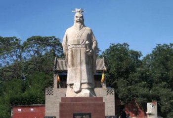 山西魏武帝曹操汉白玉石雕像-景区历史名人塑像