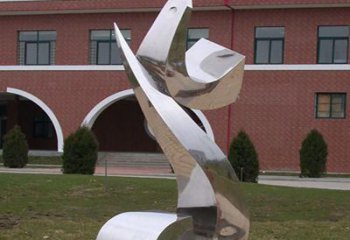 山西校园不锈钢海浪抽象雕塑