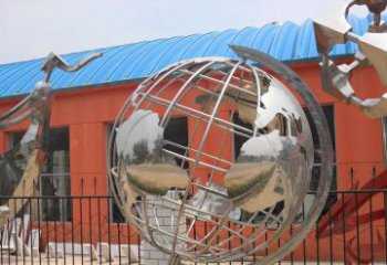 山西学校不锈钢地球仪雕塑