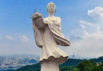 山西虞姬景观石雕像-景区园林古代美女雕塑