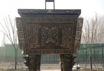 山西园林广场大型铜方鼎铸铜司母戊鼎景观雕塑