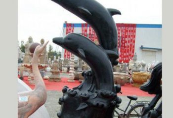 山西中国黑海豚石雕