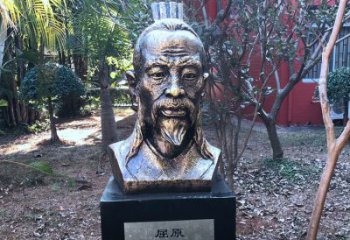 山西中国历史名人战国时期著名爱国诗人屈原铸铜头像雕塑