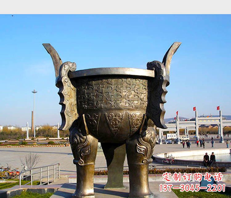 山西铸铜广场圆形景观香炉