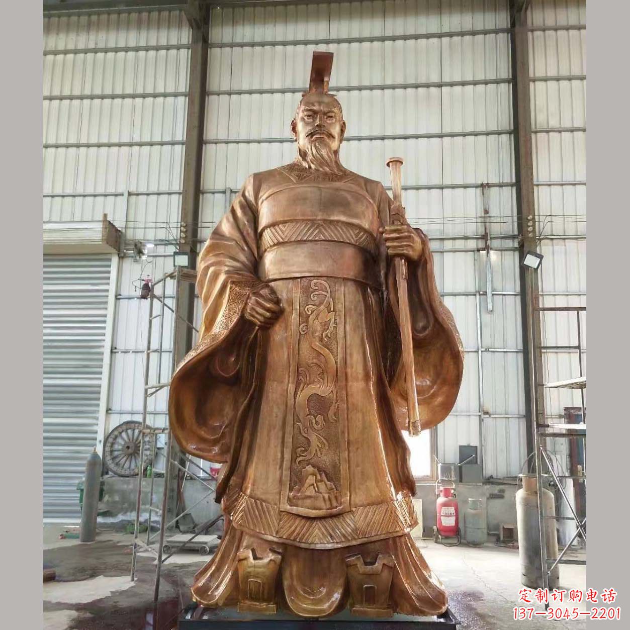 山西铸铜汉武帝雕塑