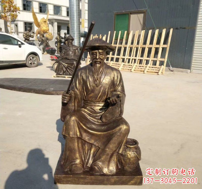 山西铸铜姜太公钓鱼