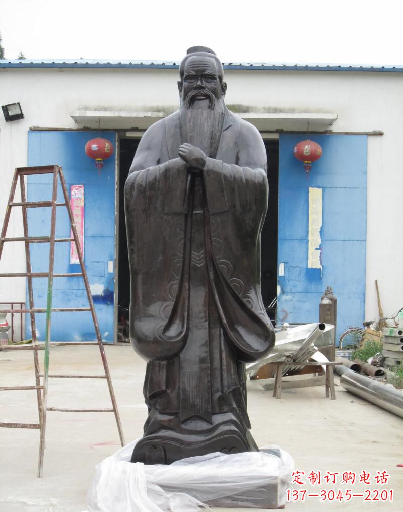 山西铸铜孔子摆件