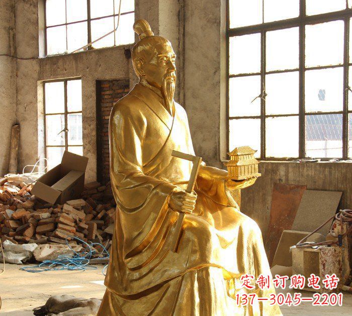 山西铸铜鲁班古代人物铜雕