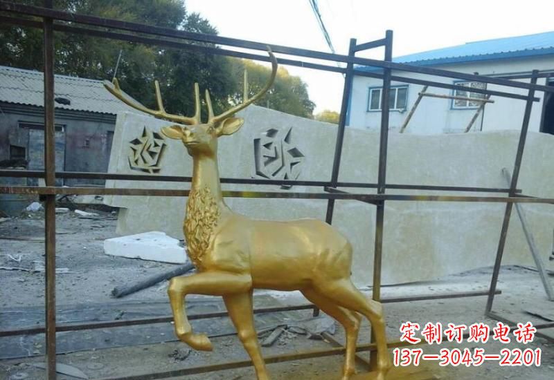 山西铸铜梅花鹿雕塑