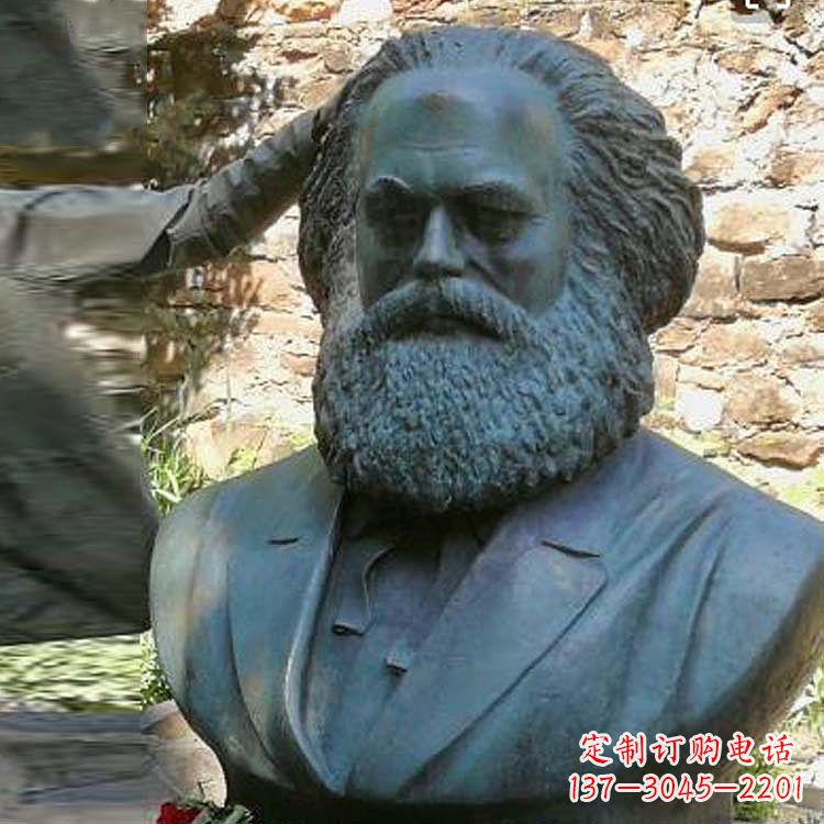 山西铸铜名人无产阶级导师马克思头像雕塑