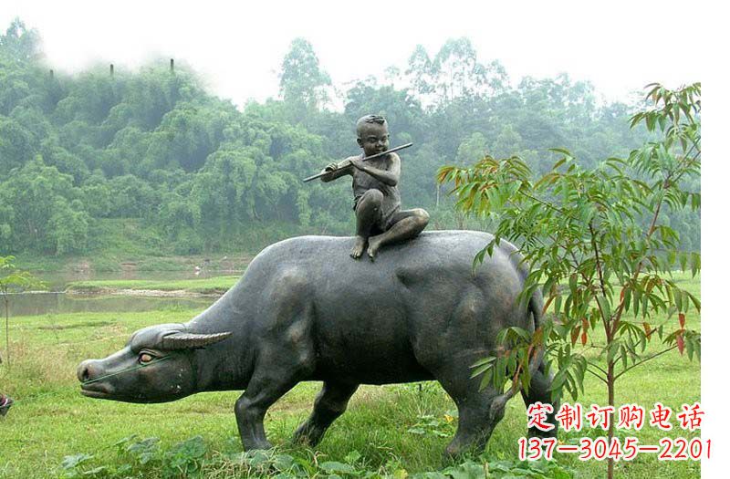 山西铸铜牧童牛