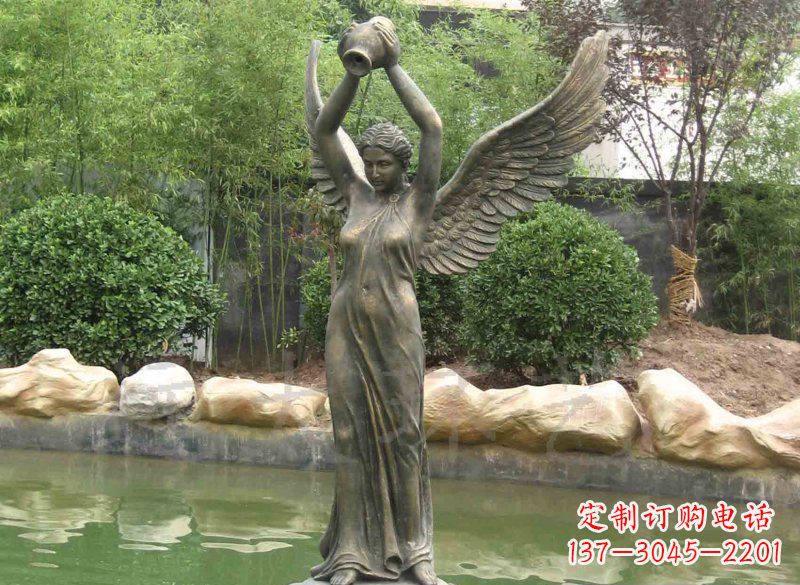 山西铸铜欧式人物喷泉雕塑