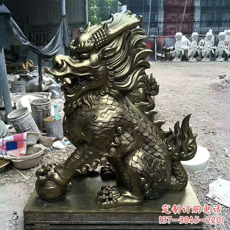 山西铸铜麒麟雕塑