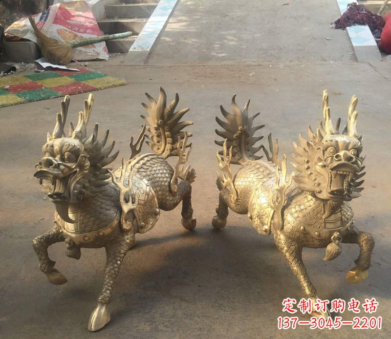 山西铸铜麒麟雕塑 (2)