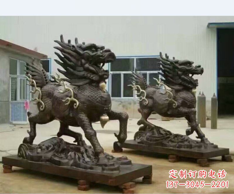 山西铸铜企业麒麟雕塑