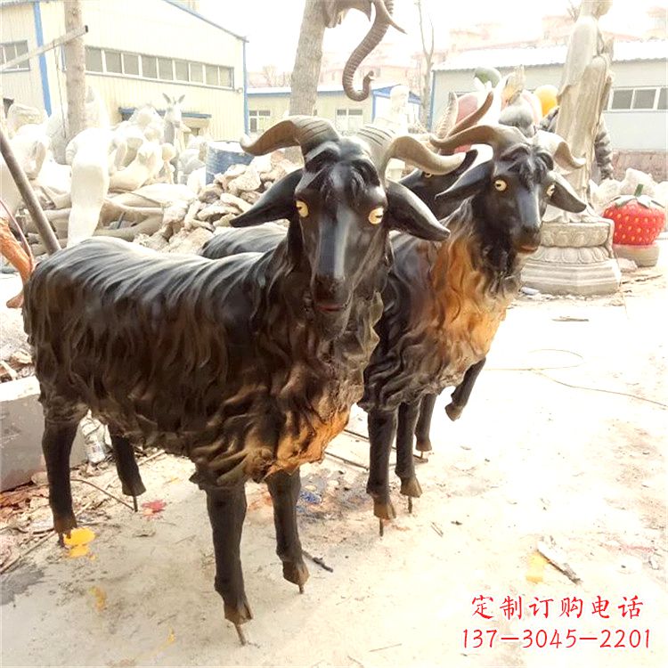 山西铸铜山羊雕塑