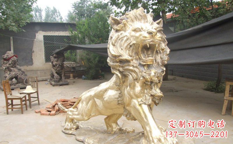 山西铸铜狮子铜雕 (3)