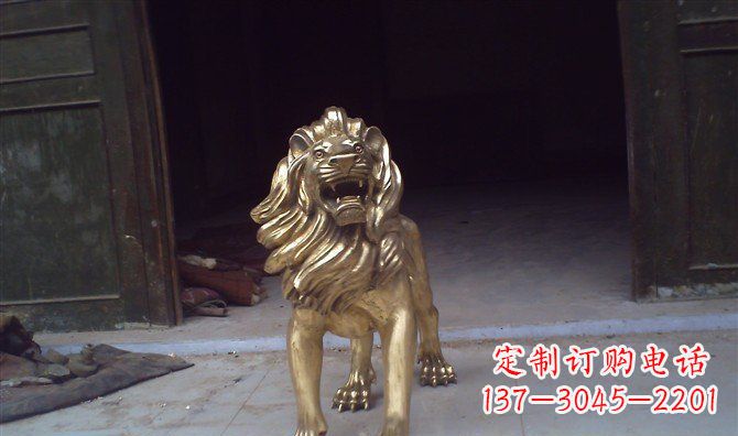 山西铸铜狮子西洋狮子铜雕