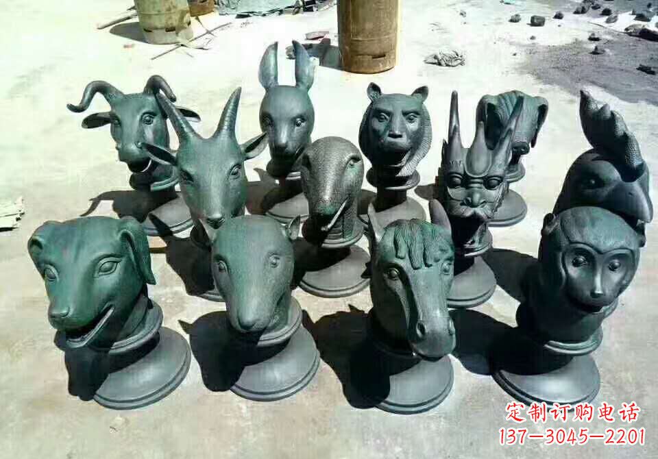 山西铸铜十二生肖动物雕塑