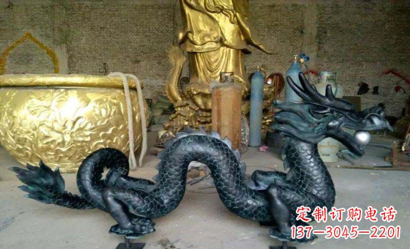 山西铸铜双龙戏珠广场铜雕