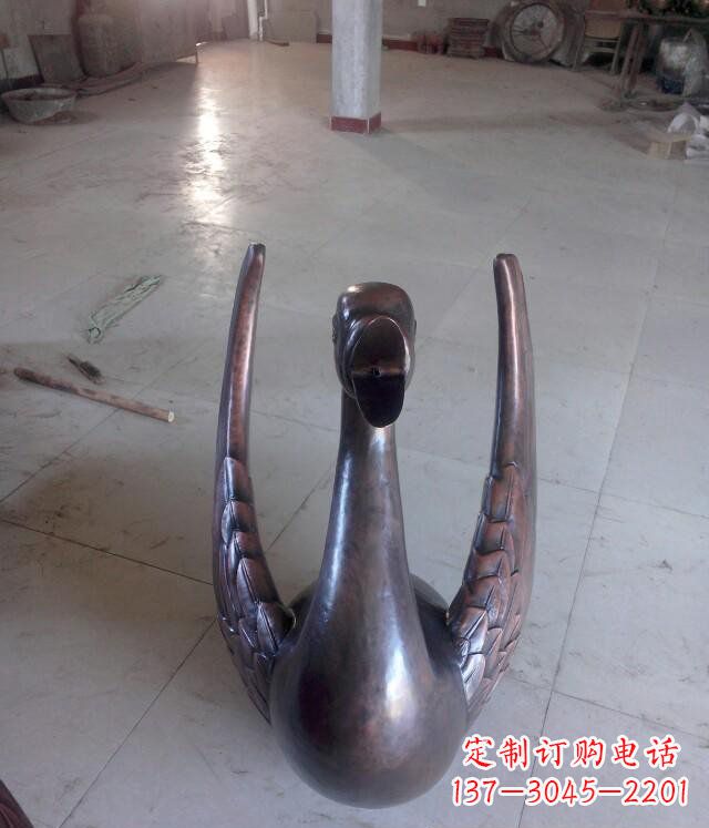山西铸铜天鹅公园动物铜雕