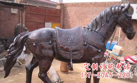 山西紫铜马公园铜雕