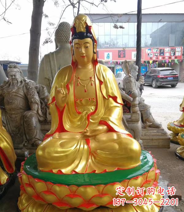山西宗教庙宇玻璃钢观音菩萨雕像