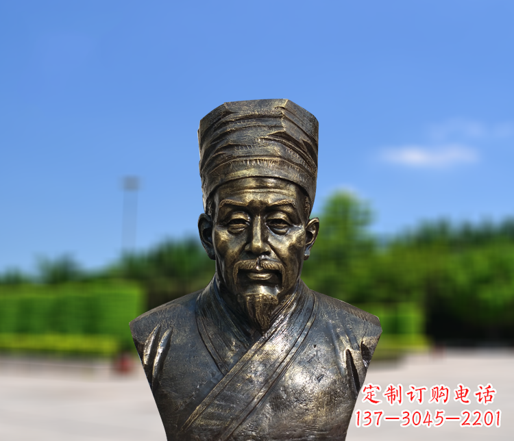 山西名医李时珍半身像铜雕