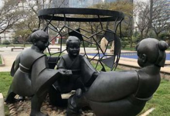 山西铸铜公园司马光砸缸儿童雕塑