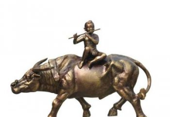 山西铸铜牧童牛雕塑