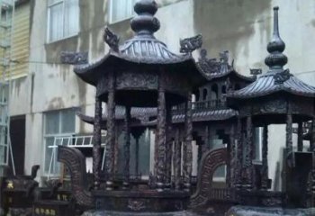 山西铸铜寺庙香炉铜雕 (3)