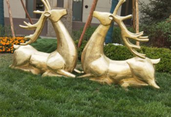山西抽象铜鹿雕塑
