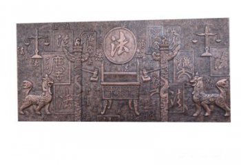 山西紫铜法字獬豸浮雕
