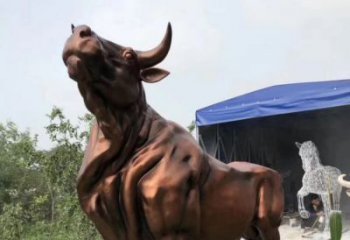 山西紫铜牛动物雕塑
