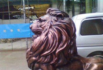 山西紫铜西洋狮子铜雕 (2)