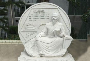 山西祖冲之石刻浮雕-汉白玉校园名人雕塑