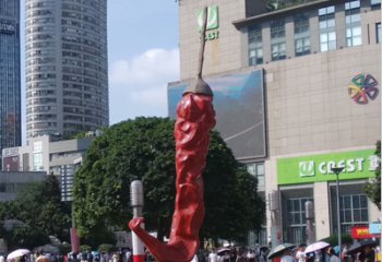 山西广场不锈钢辣椒雕塑 